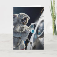Birthday Astronaut Cleaning Spacecraft Window