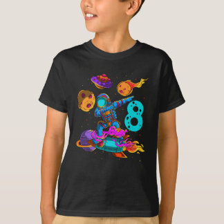 Birthday Astronaut in Space 8th Birthday T-Shirt