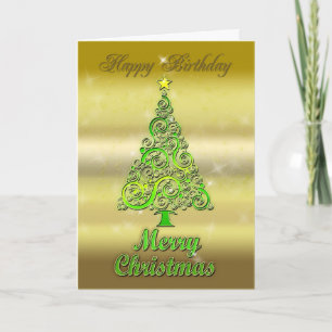 Birthday at Christmas joint card