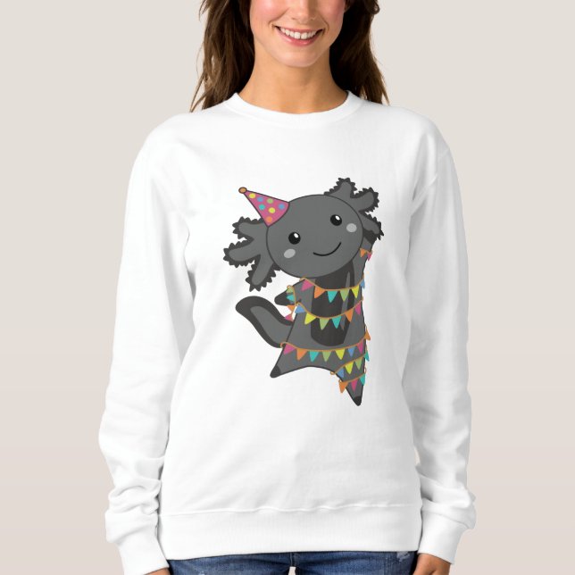 Birthday Axolotl Garland Sweatshirt (Front)