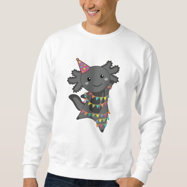 Birthday Axolotl Garland Sweatshirt (Front)