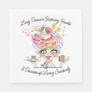 Birthday Babe With Art and Books Napkin