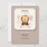 Birthday Baby Lion Invitation