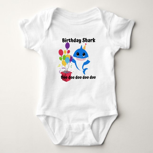 Birthday Baby Shark Bodysuit (Front)