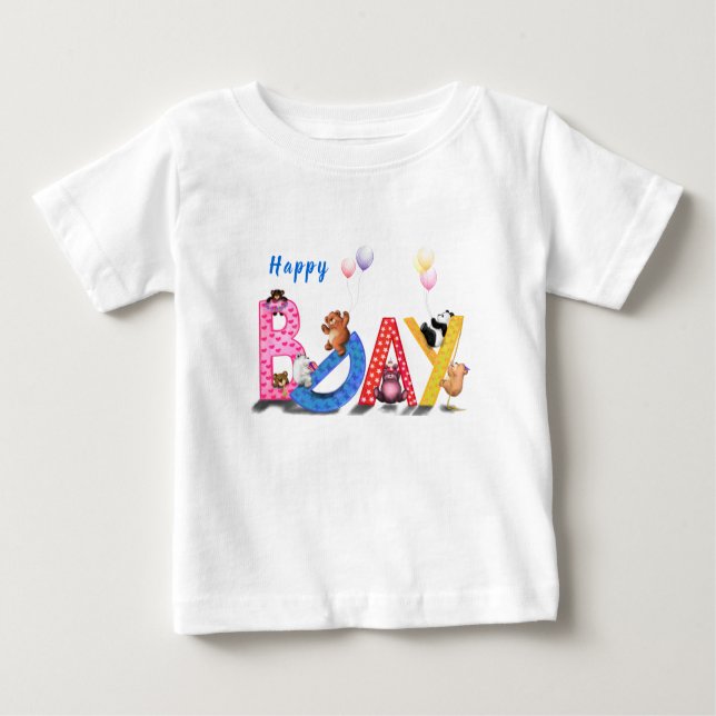 Birthday Baby T-Shirt Happy Bears Party Funny (Front)