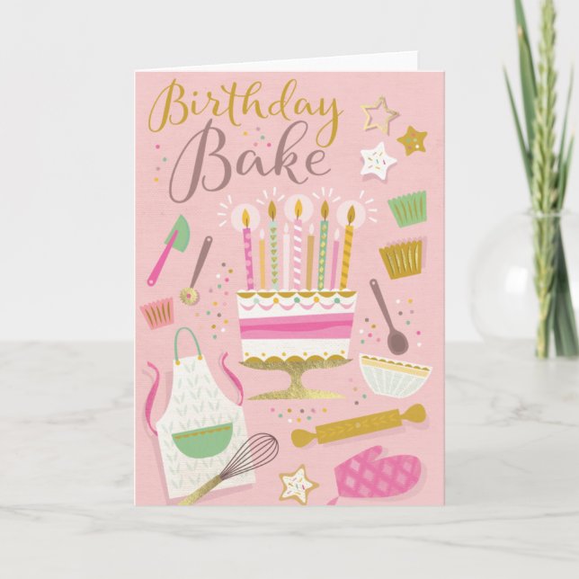 Birthday Bake Folded Card (Front)