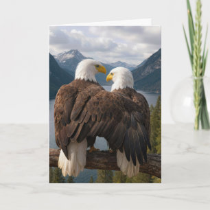 Birthday Bald Eagles on a Branch Card