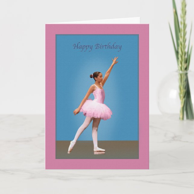 Birthday, Ballerina in Pink Card (Front)