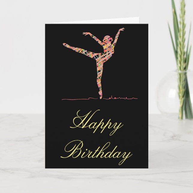 Birthday ballerina modern dance card (Front)