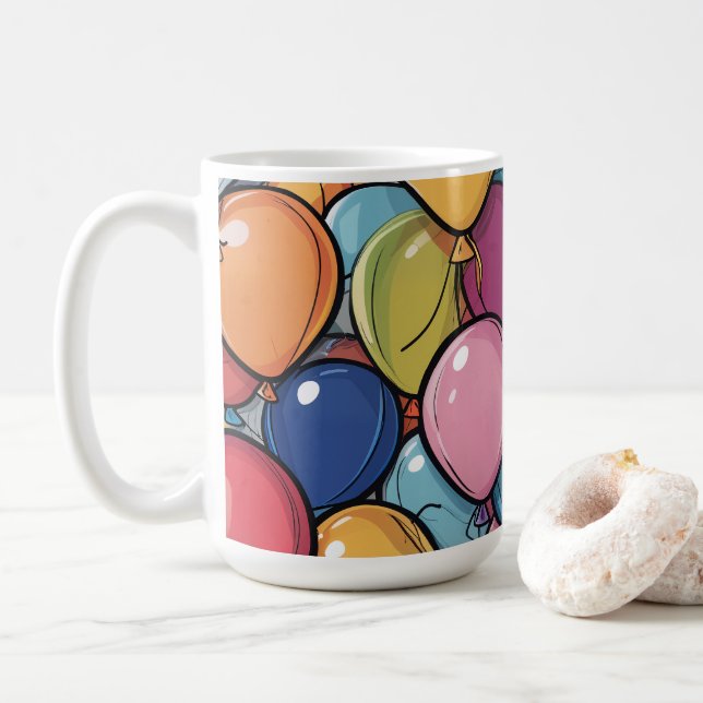 Birthday Balloon  Coffee Mug (With Donut)