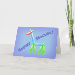 Birthday Balloon Giraffe Card