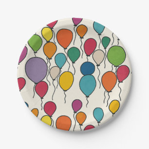 Birthday Balloon Watercolor  Paper Plate