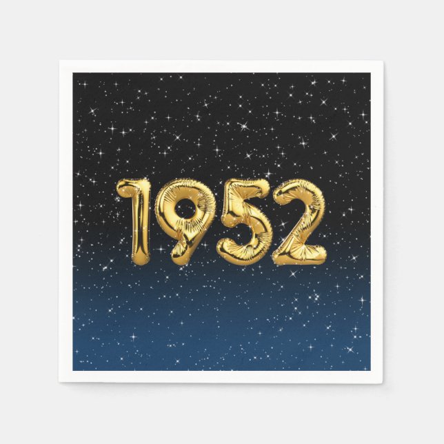 Birthday Balloons 1952 In Stars Napkins (Front)