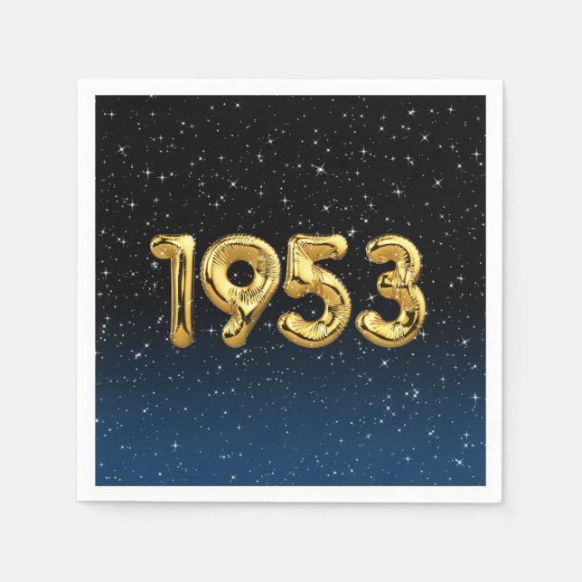 Birthday Balloons 1953 In Stars Napkin (Front)