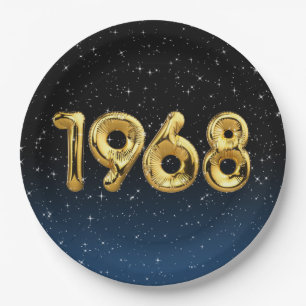Birthday Balloons 1968 In Stars Paper Plate
