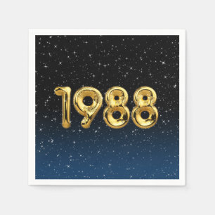 Birthday Balloons 1988 In Stars Napkins