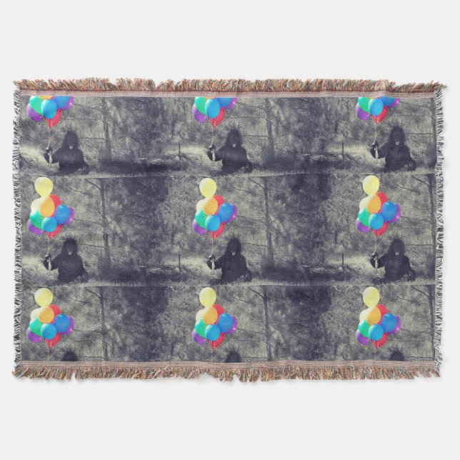birthday balloons ape blanket throw (Front)