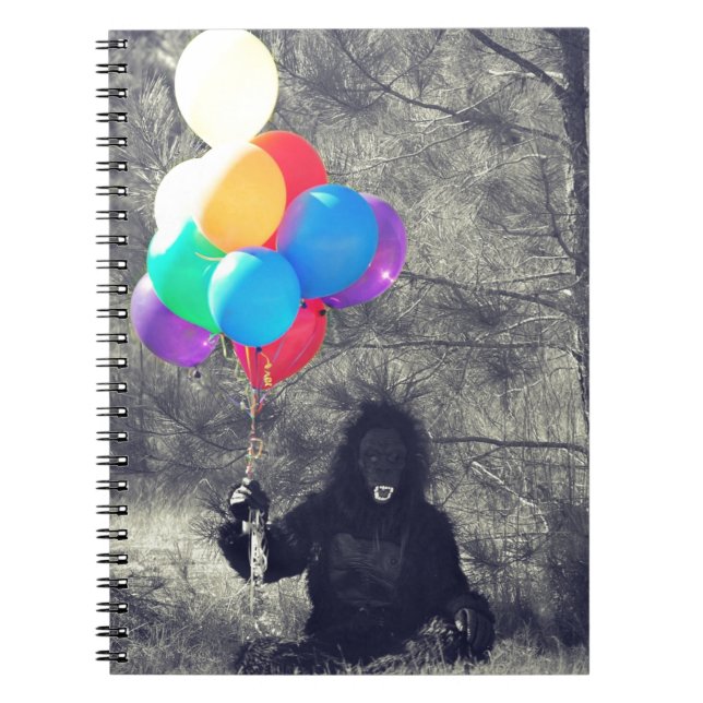 birthday balloons ape spiral notebook (Front)
