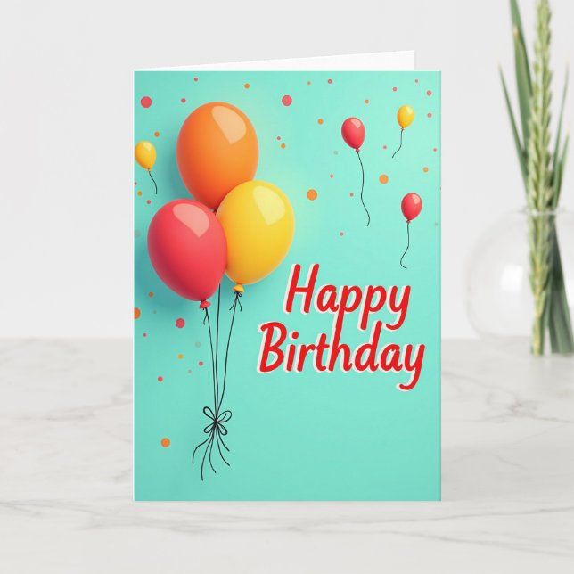 Birthday Balloons Art Card (Front)