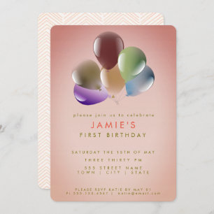 Birthday Balloons   Birthday Party Invitation