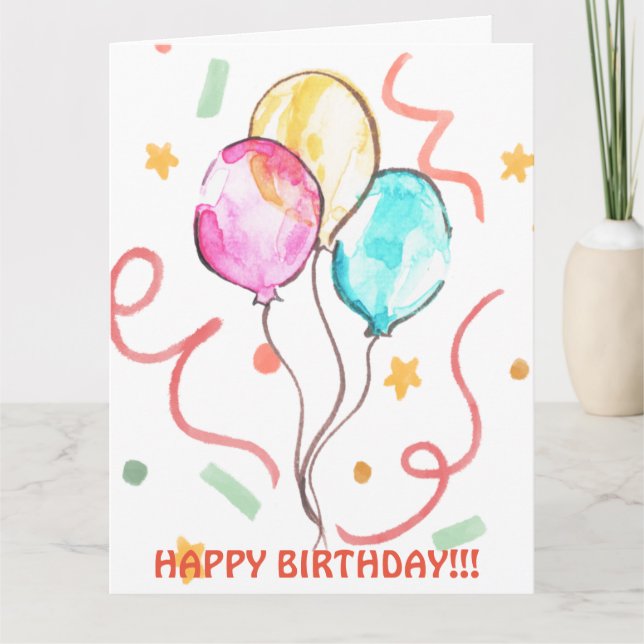 BIRTHDAY BALLOONS CARD (Front)
