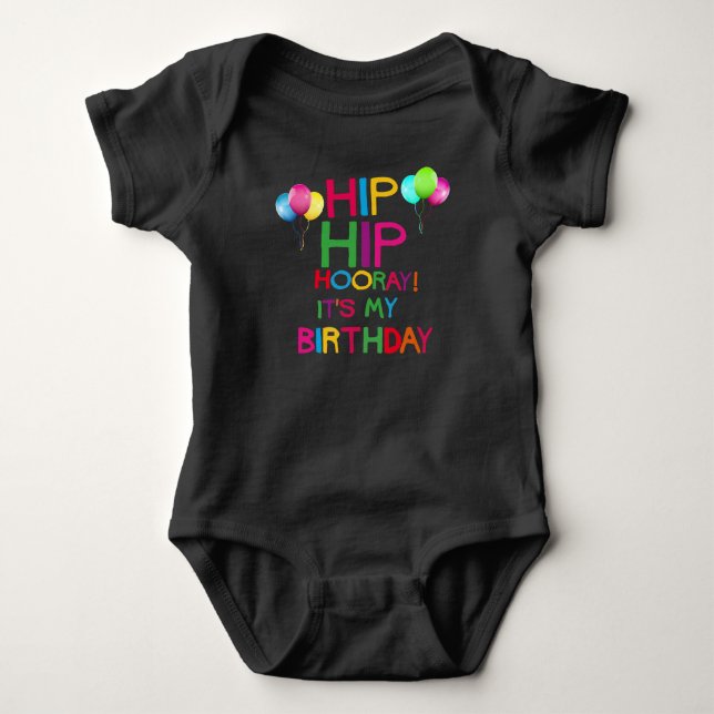 Birthday Balloons Colourful  Baby Bodysuit (Front)