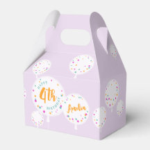 Birthday balloons customizable favor box lilac