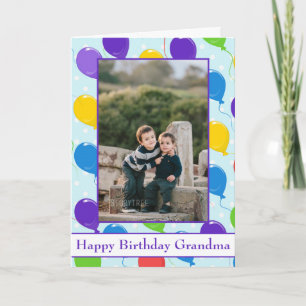Birthday Balloons for Grandma Photo Card