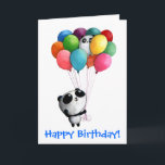 Birthday Balloons Panda Bear Card<br><div class="desc">Adorable Birthday Panda with Colourful Balloons. Birthday animals are one of the best designs for this special day. And Panda Bear in my humble opinion is one of the best! It’s so cute and funny little creature. And when panda is starting to wear Birthday hat and holds Birthday Balloons in...</div>