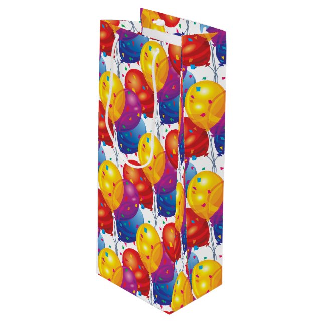 Birthday Balloons Paper Gift Bag (Front Angled)