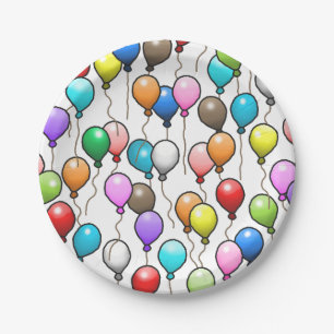 Birthday Balloons Paper Plate