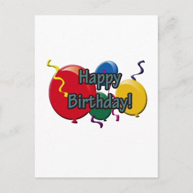 Birthday Balloons Postcard (Front)
