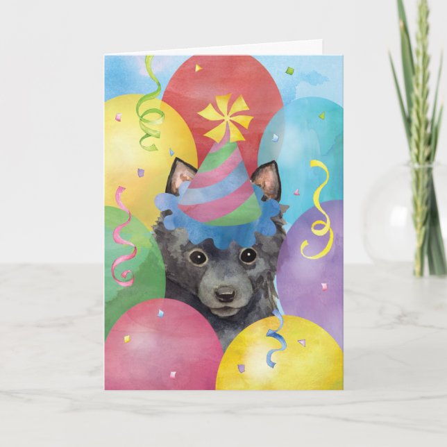 Birthday Balloons Schipperke Card (Front)