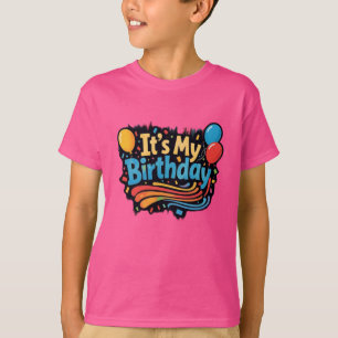 Birthday Balloons & Swirls Boys T-Shirt