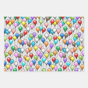 Birthday Balloons Wrapping Paper Sheet