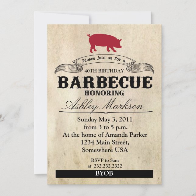 Birthday Barbecue Invitation (Front)