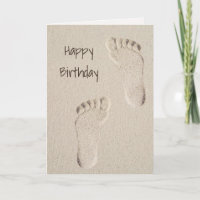 Birthday Barefoot Prints in Sand 