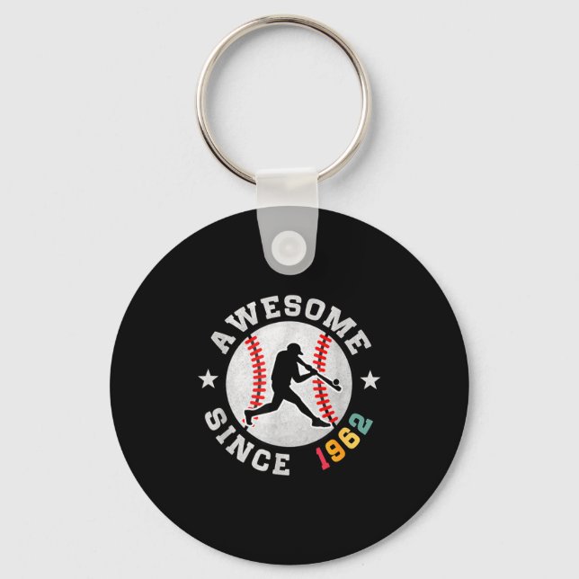 Birthday Baseball Lover Gift 64 Years Old Awesome  Key Ring (Front)