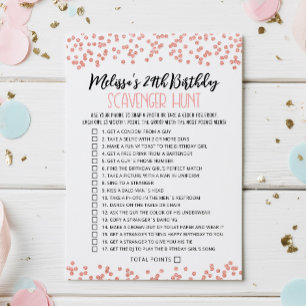 Birthday Bash Scavenger Hunt Game Card