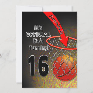 BIRTHDAY - BASKETBALL - 16TH INVITATION