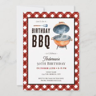 Birthday BBQ 50th Adult Party Invitation