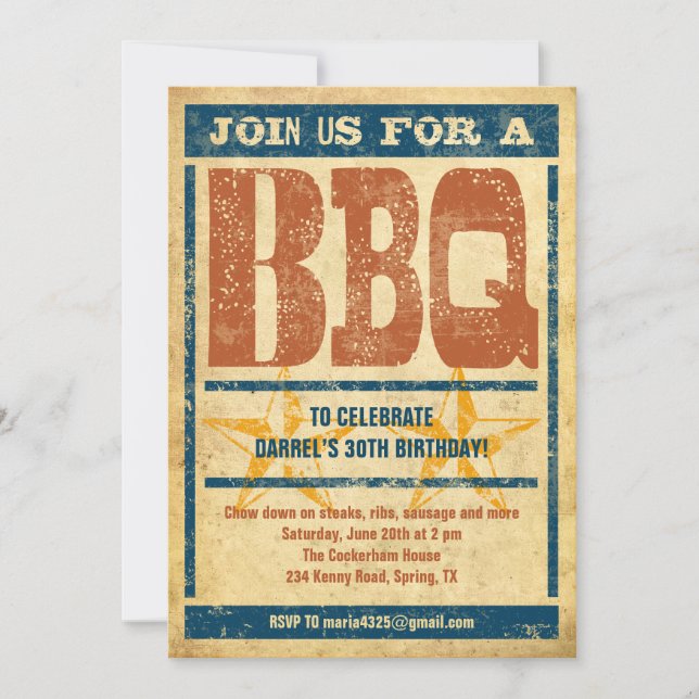 Birthday BBQ Invitations (Front)
