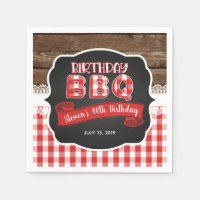 Birthday BBQ Paper Napkins - Red