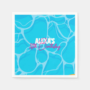 Birthday Bday Pool Party Napkin