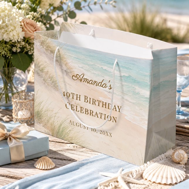 Birthday beach coastal large gift bag (Creator Uploaded)