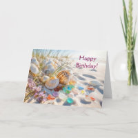 Birthday Beach Sea Glass and Shells by the Ocean