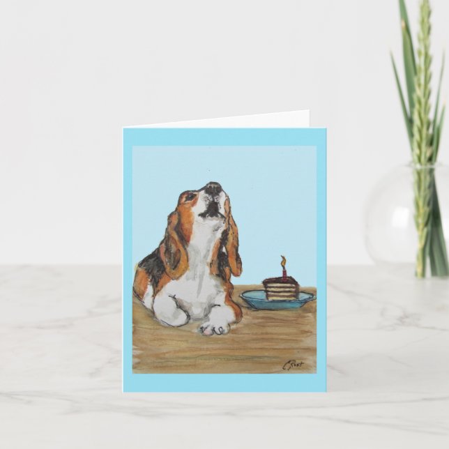 Birthday Beagle Card--Birthday Howl Thank You Card (Front)