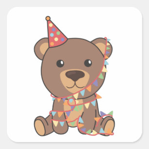 Birthday Bear For Children A Birthday Bear Square Sticker