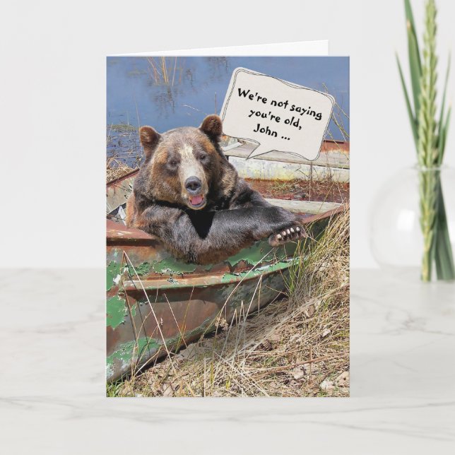 Birthday Bear Humour Card (Front)