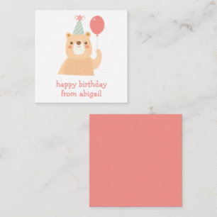 Birthday Bear Personalised Gift Tags Card